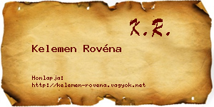 Kelemen Rovéna névjegykártya